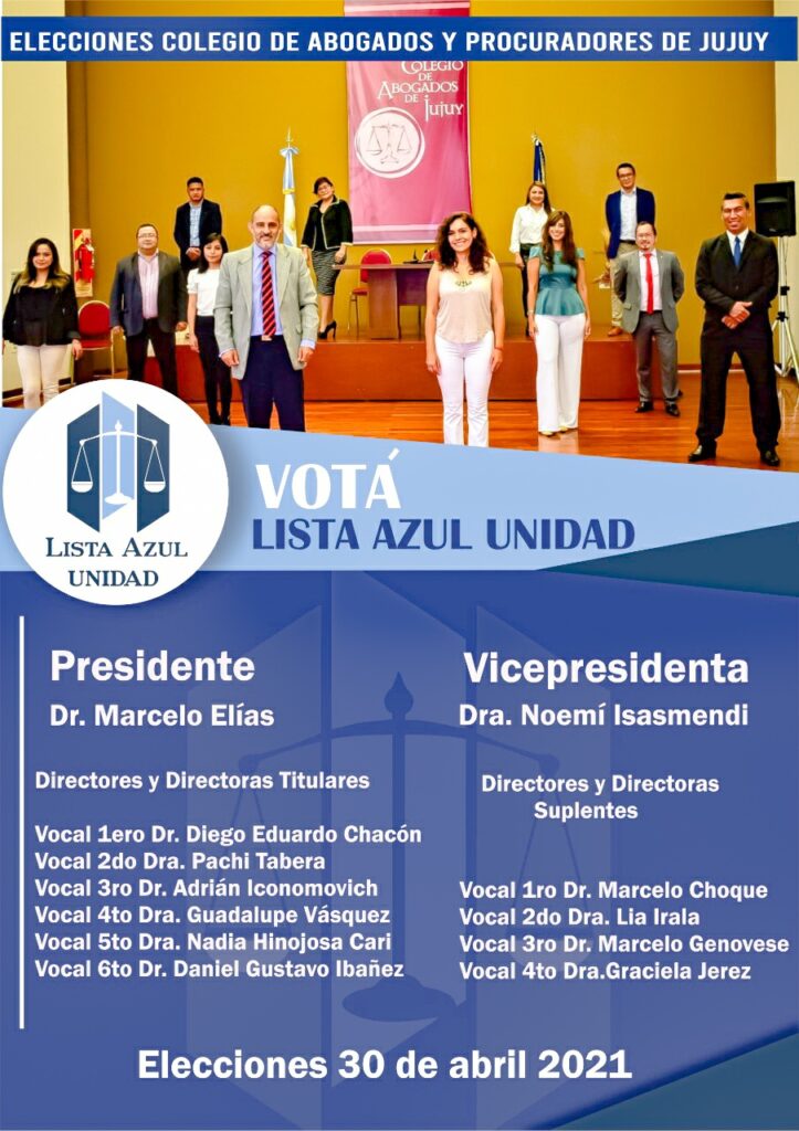 Miembros de la Lista Azul Unidad que ganaron las elecciones en el Colegio de Abogados y Procuradores