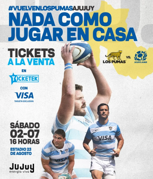 Continúa la pre-venta de entradas para el test match de Los Pumas vs Escocia. El sábado 2 de julio, el estadio "23 de Agosto" será el escenario del primer partido como local, de los seis confirmados para la temporada 2022.